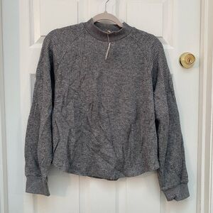 NWT Madewell Charcoal Waffle Knit Top - Medium